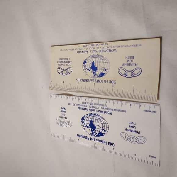 Vintage 2014 IOOF Plastic Paper Ruler Living Legacy Program Ruler Set of Two - Picture 6 of 6
